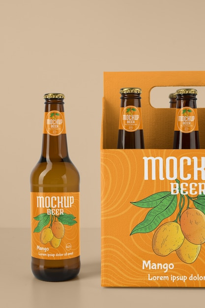 PSD bierfles mockup ontwerp