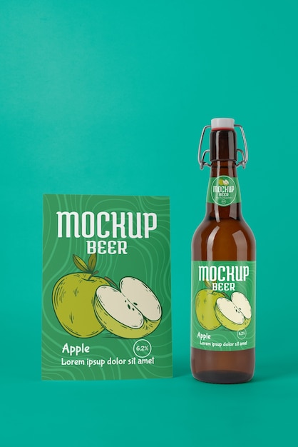 PSD bierfles mockup ontwerp