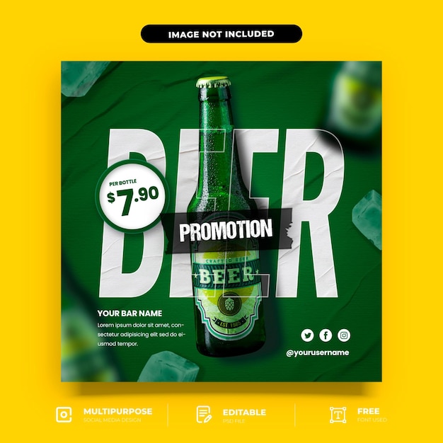 PSD bierpromotie social media design