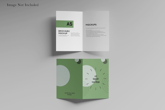 PSD bifold a5 brochure mockup