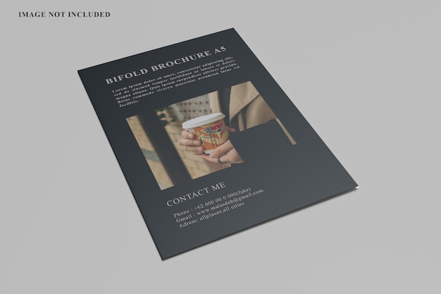 PSD bifold a5 brochure mockup