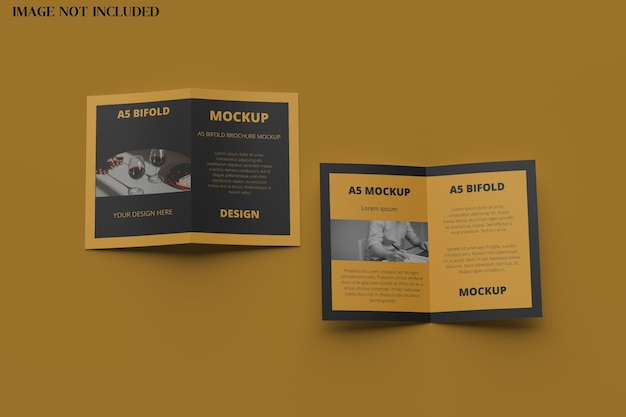 PSD bifold a5 flyer mockup