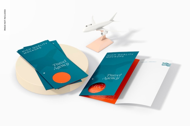 Bifold biuro podróży broszury makieta