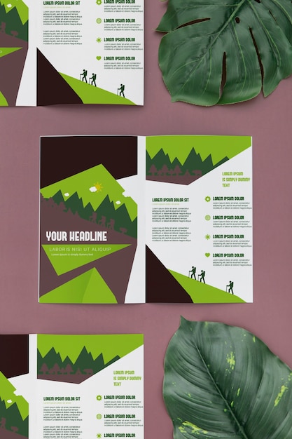 PSD bifold brochure concept mock-up