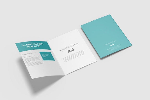 Bifold brochure mockup isolated