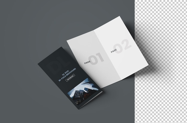 PSD bifold brochure mockup template