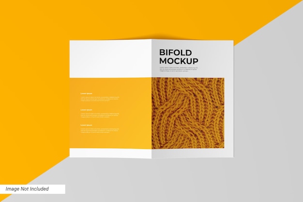 Bifold brochure mockup top view