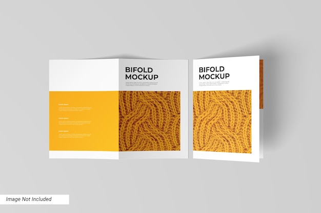 Bifold brochure mockup vista dall'alto