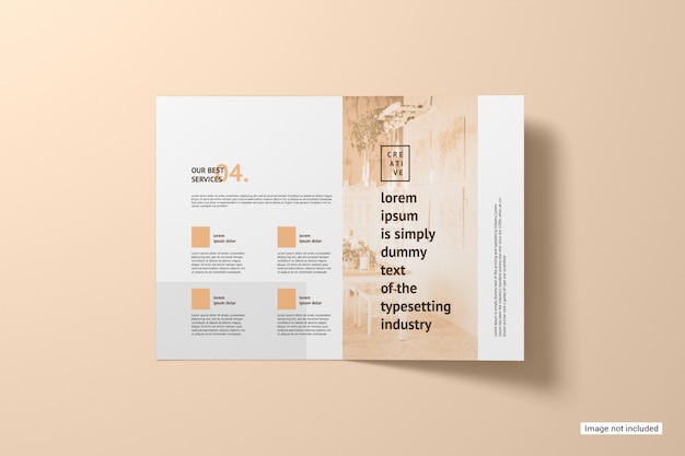 PSD bifold brochure mockup