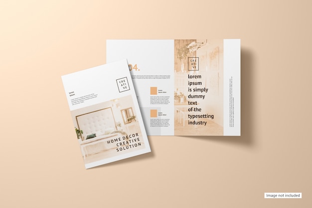 PSD bifold brochure mockup