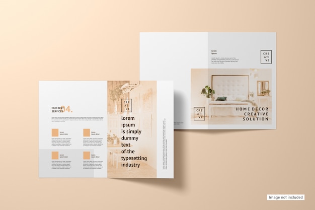 PSD bifold brochure mockup