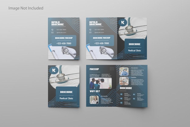 PSD bifold brochure mockup