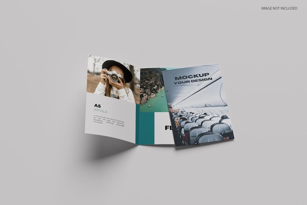 PSD bifold brochure mockup