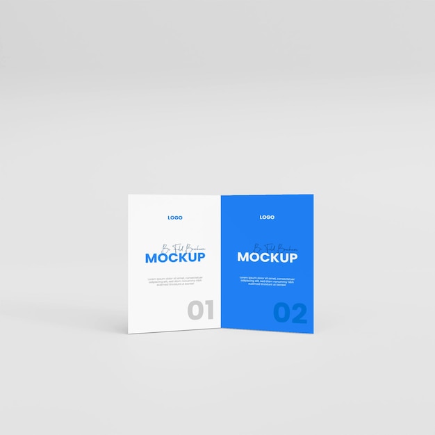 Bifold brochure realistic mockup design