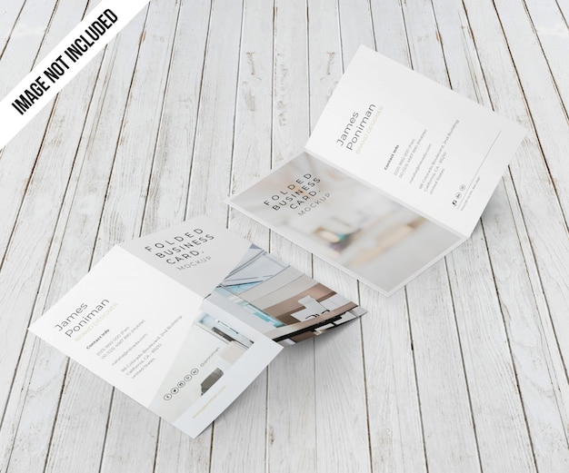 Bifold business card mockup