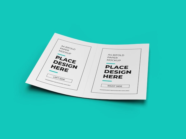 Bifold flyer mockup design isolato