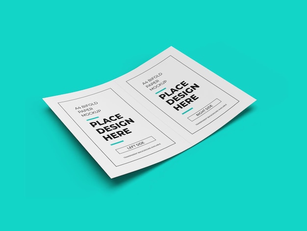 Bifold flyer mockup design isolato