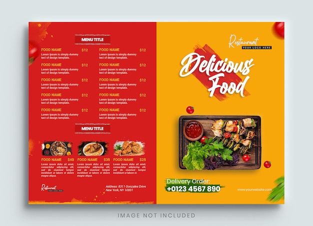 PSD bifold restaurants menu brochure template