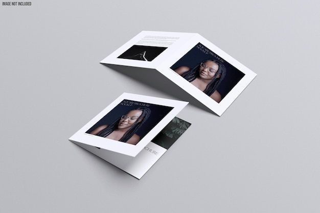 bifold square leaflet mockup