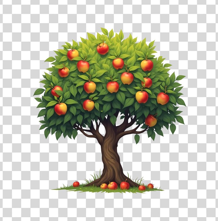 PSD big apple tree illustration