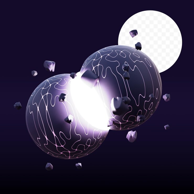 PSD big bang solar system 3d illustration image