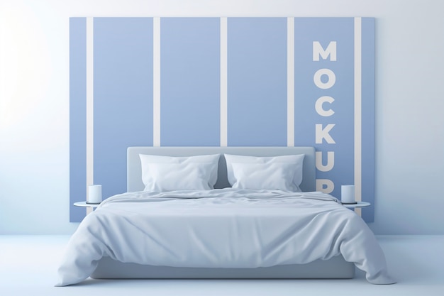 Big bed headboard mockup design