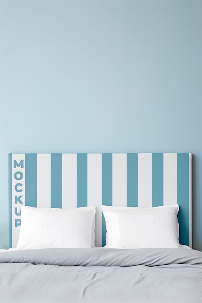 PSD big bed headboard mockup design