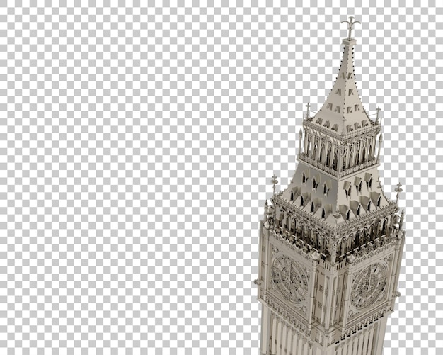 Big Ben na przezroczystym tle ilustracji renderowania 3d