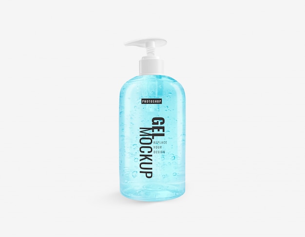 Big bottle pump alcohol gel hand sanitizer mockup