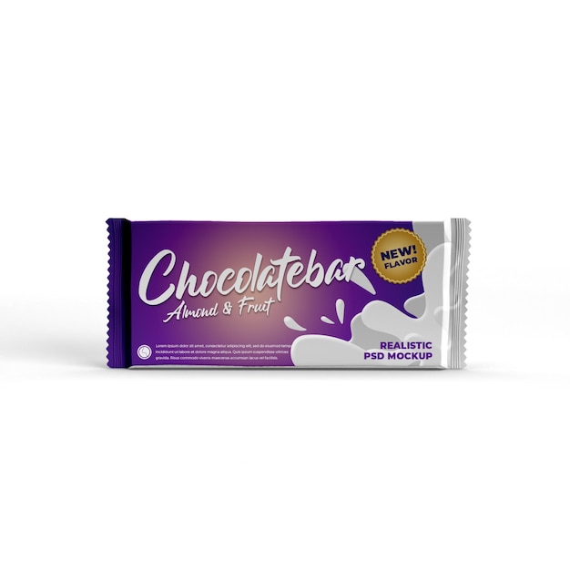 big chocolate bar doff foil matte product packaging advertising mockup