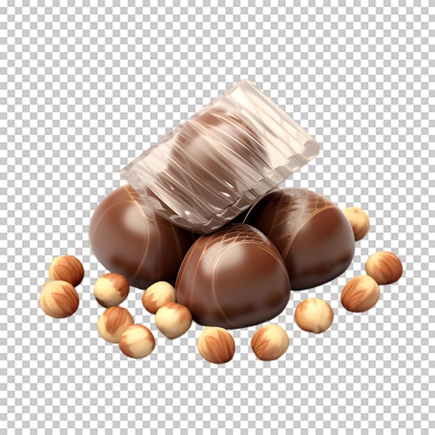 Big chocolate isolated on transparent background