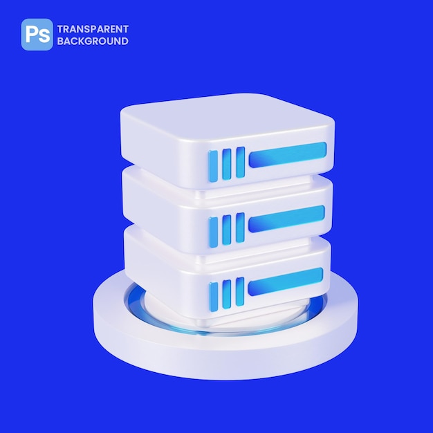 PSD big data analysis model isolated on dark blue background