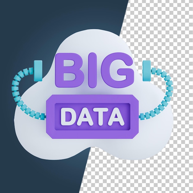 Big Data Cloud 3D-ikonit, 3d-renderöity leikekuva