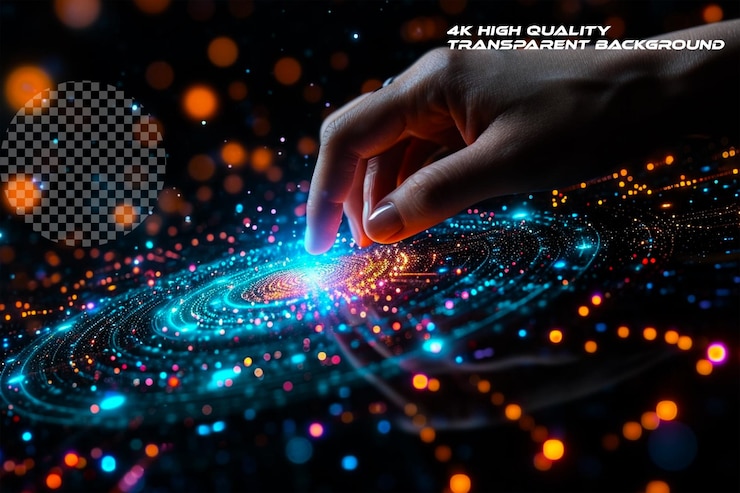 PSD big data concept digital neural network business on transparent background