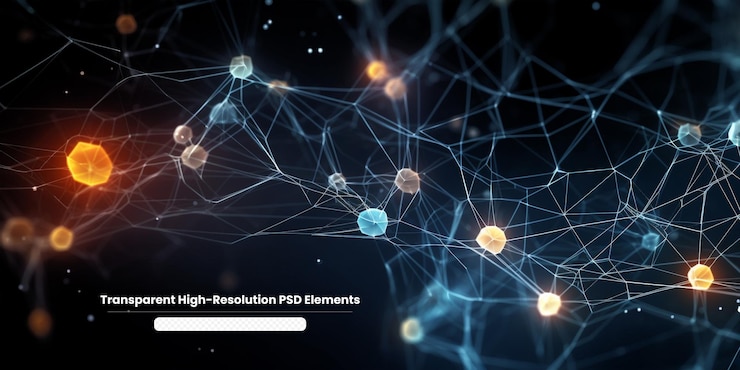 PSD big data network connection transparent background