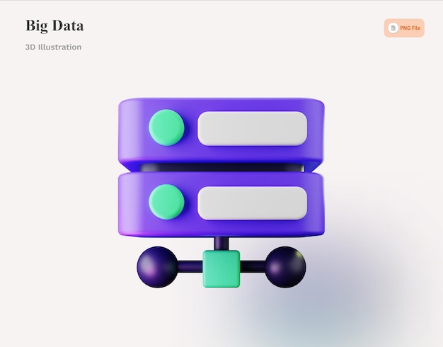 Big Data Server 3D-illustratie