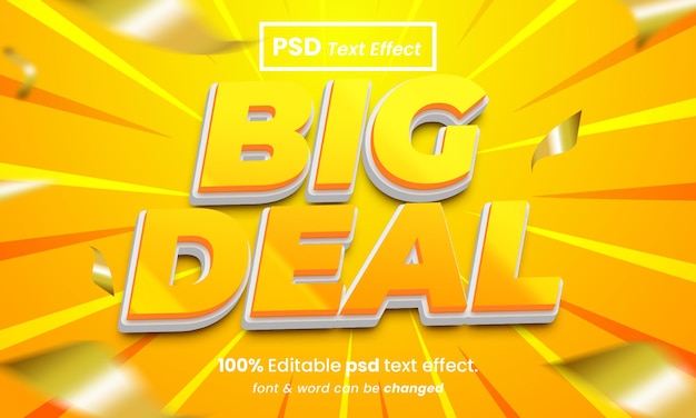 PSD big deal glossy 3d editable psd sale text effect