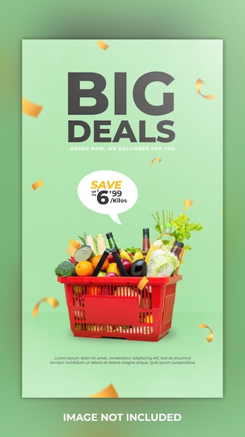 PSD big deal vegetable pack social media post