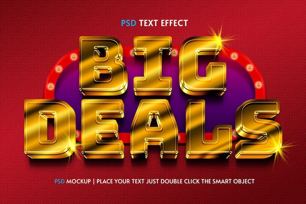 PSD Мокап с текстовым эффектом больших сделок