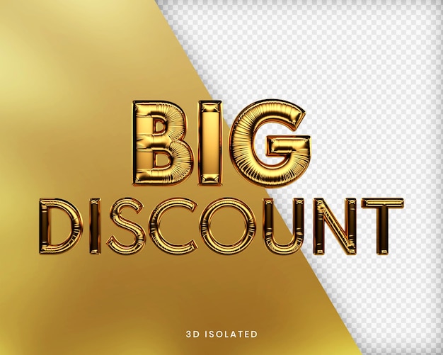 Grande sconto banner oro 3d