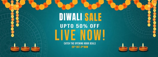 PSD big diwali sale offer twitter banner template