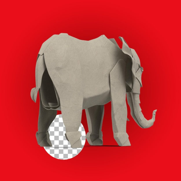 PSD big elephant paper craft for safari concept