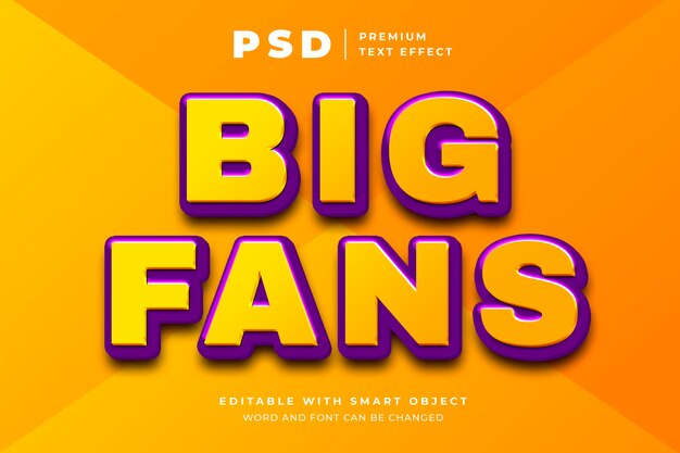 Big fans modern editable text effect