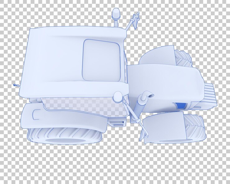 PSD big farming vehicle on transparent background 3d rendering illustration