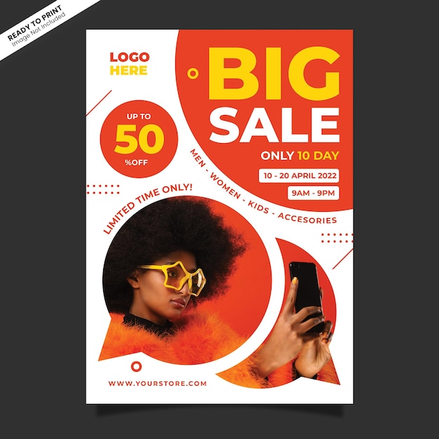 PSD big fashion sale flyer template