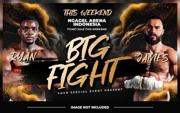 PSD big fight sport banner and youtube cover