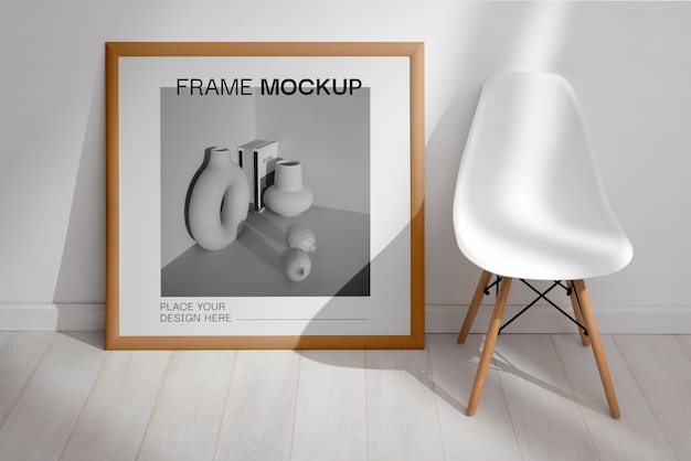 PSD big frame mockup on the floor