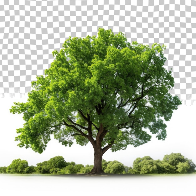 PSD under big green tree nature composition isolated on transparent background