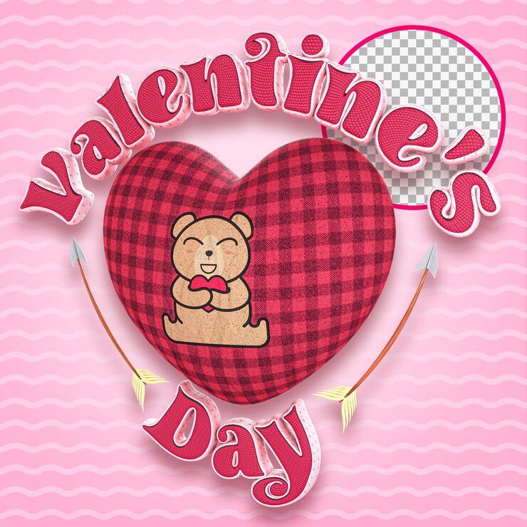 PSD big heart with arrow happy valentines day