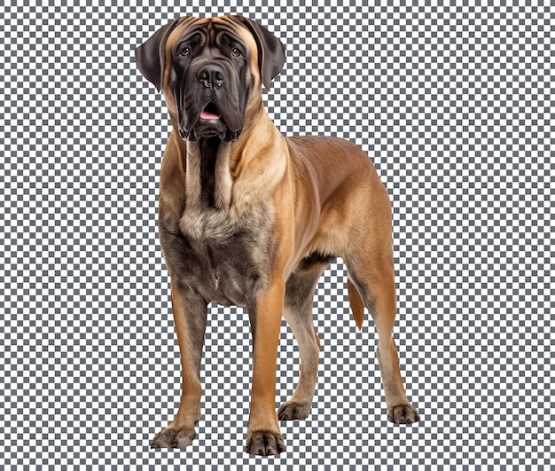 PSD big mastiff breed dog isolated on a transparent background